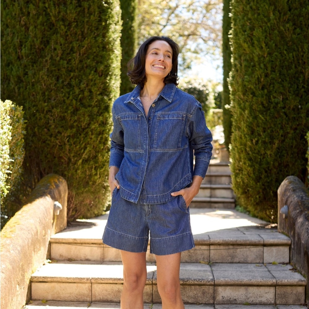 MAYE Classic Denim Button Down - Picture 2 of 11